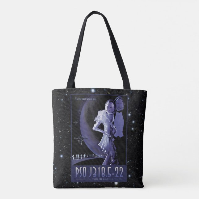 Wandering Planet advert space tourist vacation Tote Bag (Back)