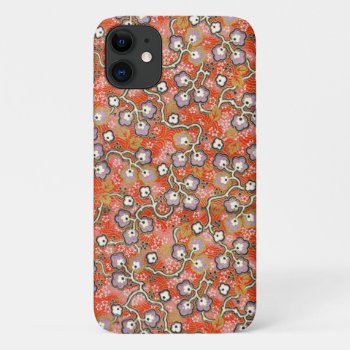 Wandering Purple Blossom Red Japanese Origami Iphone 11 Case by its_sparkle_motion at Zazzle
