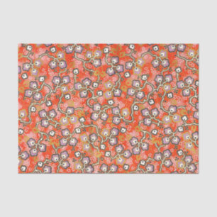 Wandering Purple Blossom Red Japanese Origami Tissue Paper