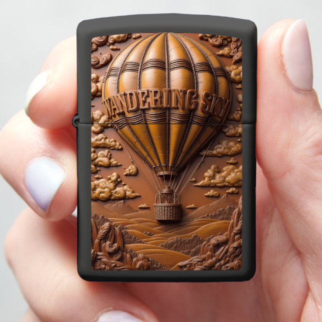 Wandering Sky Hot Air Balloon Zippo Lighter (In Hand)