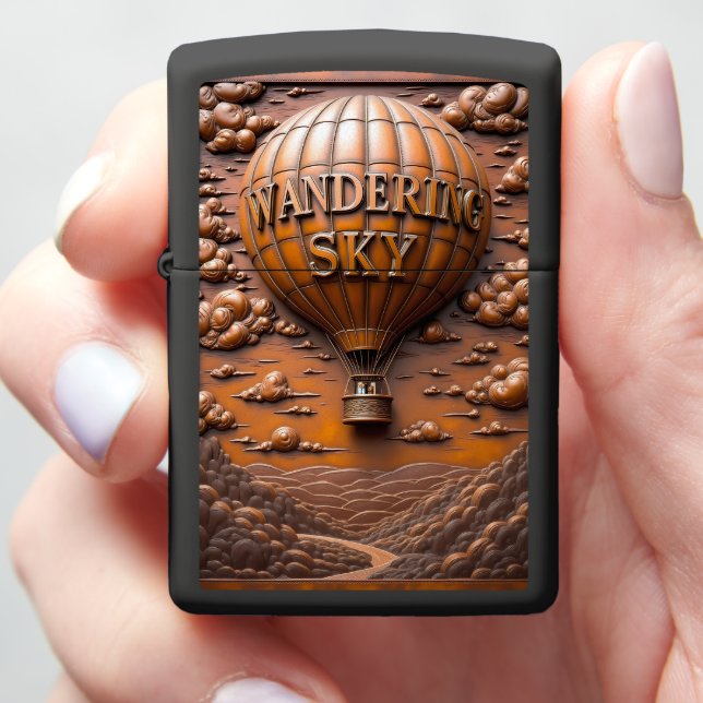 Wandering Sky Valley Hot Air Balloon Zippo Lighter (In Hand)