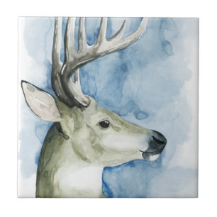Wandering Stag - Watercolor Ceramic Tile