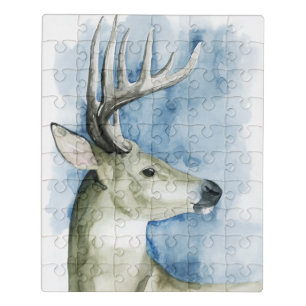 Wandering Stag - Watercolor Jigsaw Puzzle