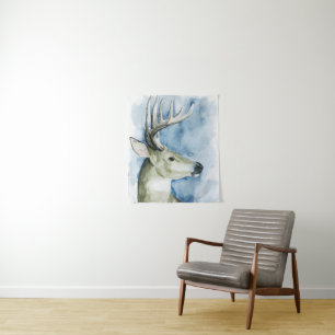 Wandering Stag - Watercolor Tapestry