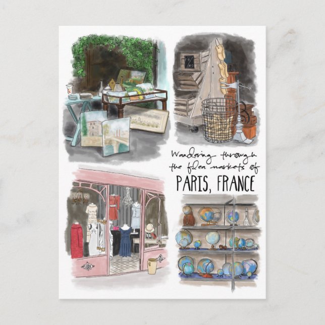 Wandering the Flea Markets of Paris - Postcard (Front)