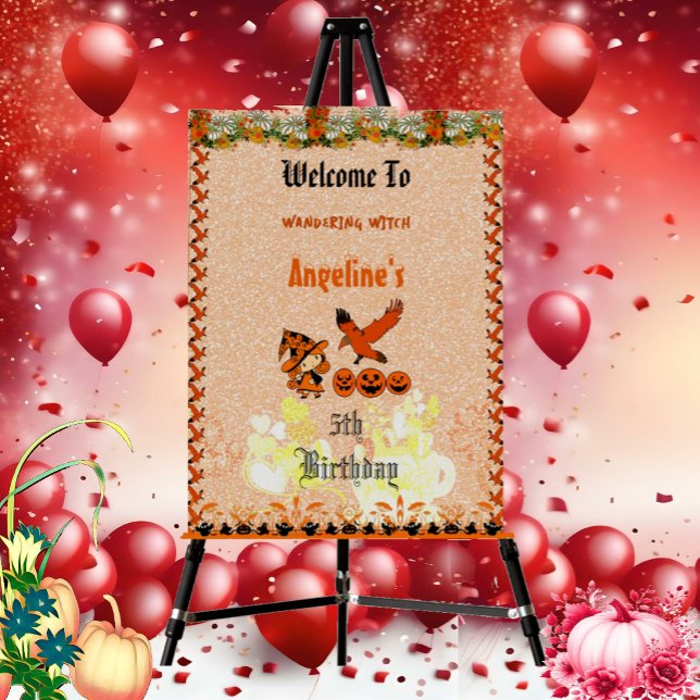 Wandering Witch Raven Halloween Pumpkins Birthday  Foam Board (Wandering Witch Raven Halloween Pumpkins Birthday Foam Board)