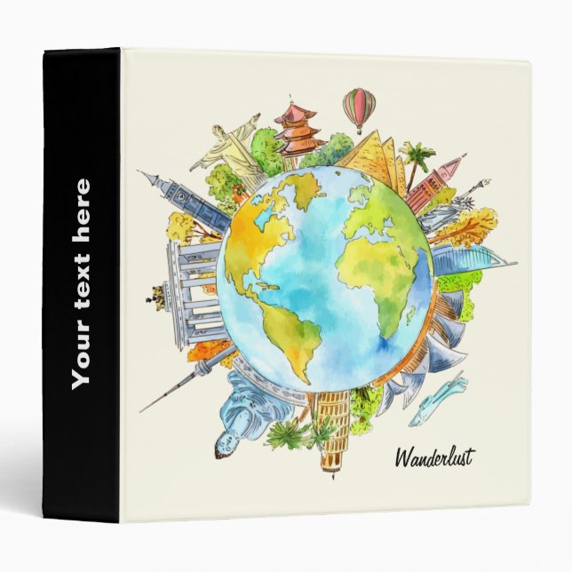 Wanderlust 3 Ring Binder (Front/Spine)