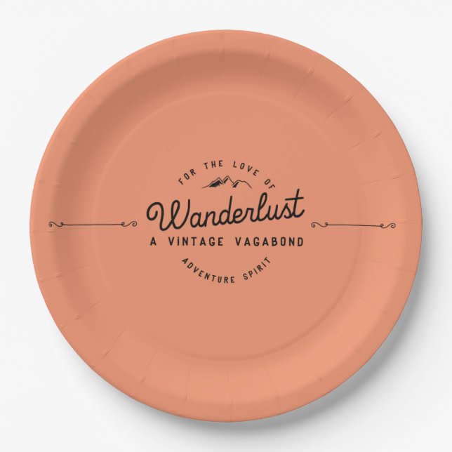 Wanderlust Adventure Camping Paper Plates (Front)