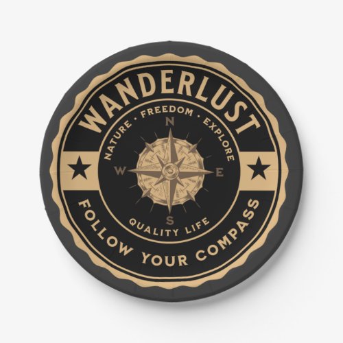 Wanderlust Adventure Outdoor Camping Travel Hiking Paper Plates
