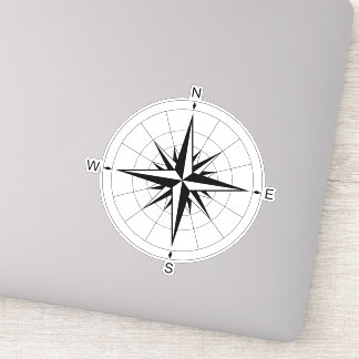 Wanderlust Chronicles: Retro Compass Rose Travel Sticker