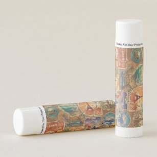 Wanderlust Chronicles: Vintage-Style Travel Stamps Lip Balm