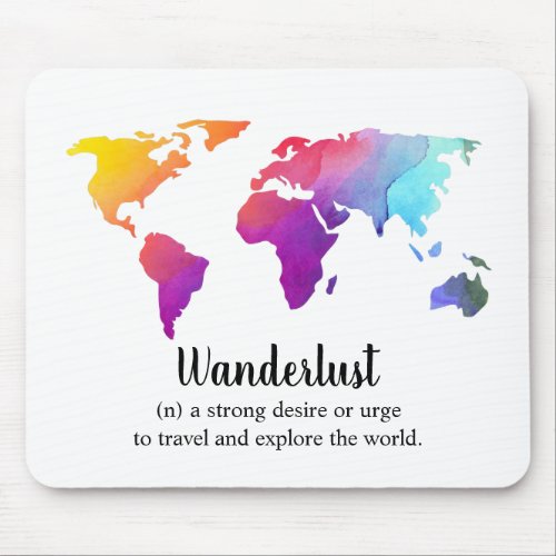 WanderlustColorful World Map design for Mouse Pad