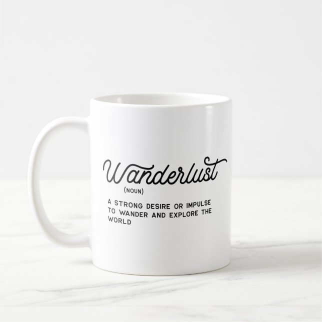 Wanderlust Definition Coffee Mug (Left)
