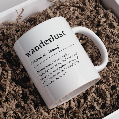 Wanderlust definition german words dictionary coffee mug