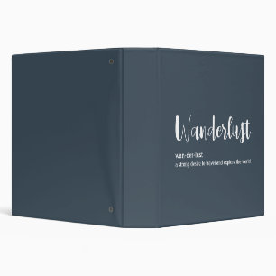 Wanderlust definition white grey blue colour 3 ring binder