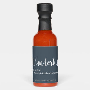 Wanderlust definition white grey blue colour  hot sauces