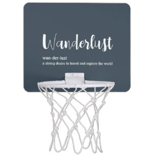 Wanderlust definition white grey blue colour mini basketball hoop