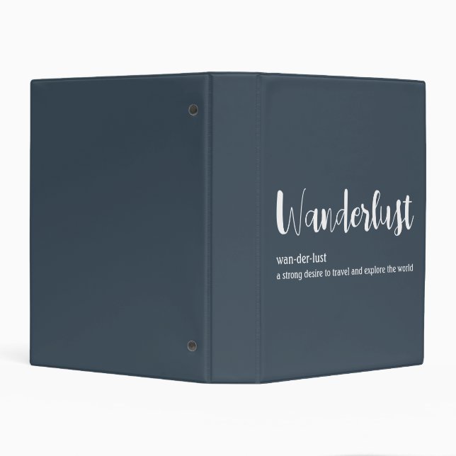 Wanderlust definition white grey blue colour mini binder (Background)