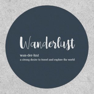 Wanderlust definition white grey blue colour patch
