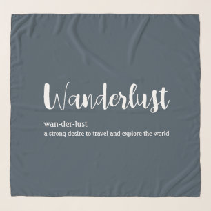 Wanderlust definition white grey blue colour scarf