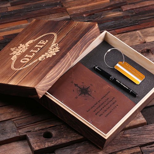 Wanderlust Gift Set Orange Tag Pen  Journal