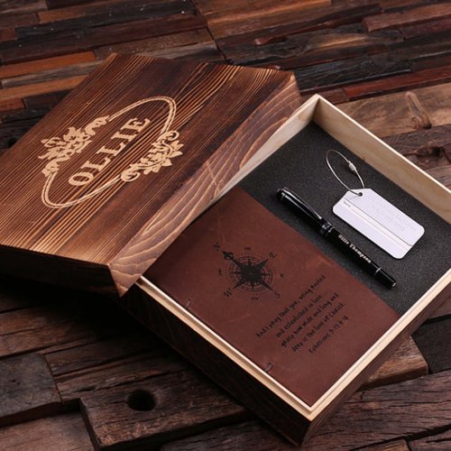 Wanderlust Gift Set Silver Tag Pen  Journal