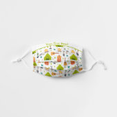 Wanderlust Happy Camping Dreams Pattern Kids' Cloth Face Mask (Front, Unfolded)