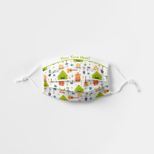 Wanderlust Happy Camping Dreams Pattern Kids' Cloth Face Mask (Front, Unfolded)