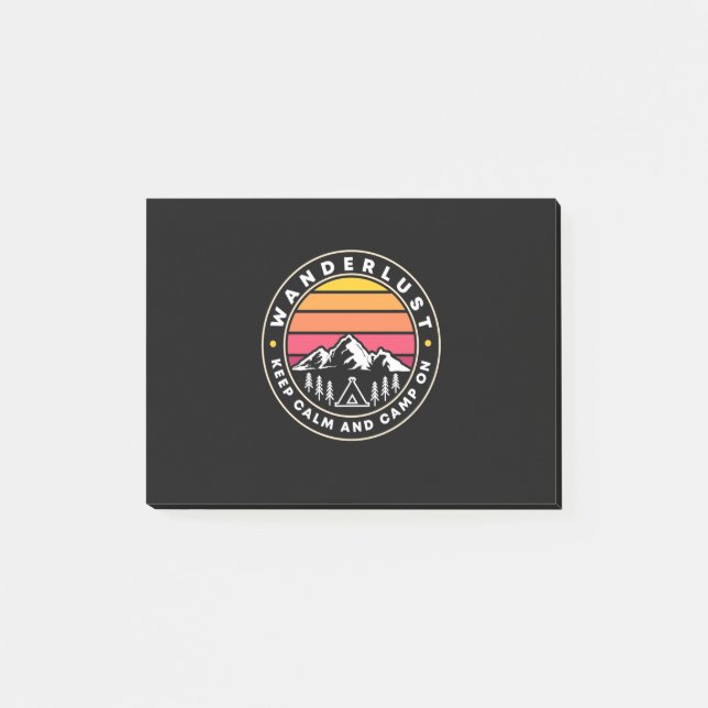 Wanderlust Keep Calm And Camp On Post-it Notes (Front)
