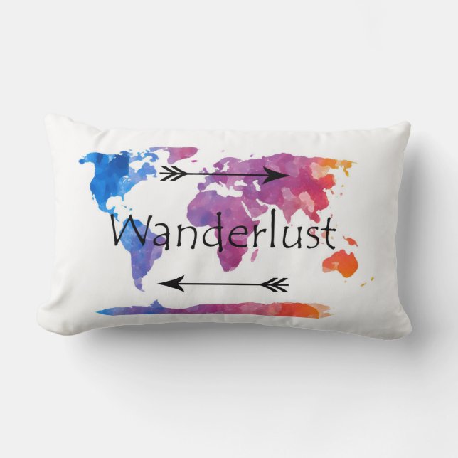 Wanderlust Lumbar Pillow (Front)