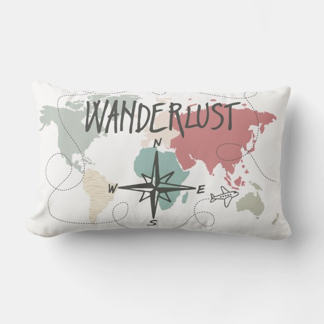 Wanderlust Lumbar Pillow (Front)