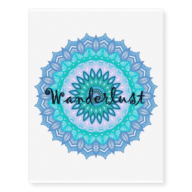 Wanderlust Mandala Temporary Tattoo (Front)