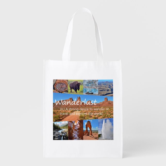 Wanderlust national parks grocery bag (Front)