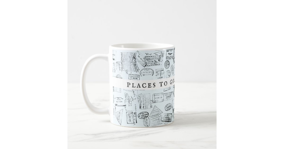 Coffee Mug - Travel Stamps