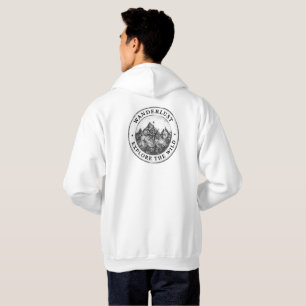 Wanderlust Retro Camper Van & Mountain Compass Ske Hoodie