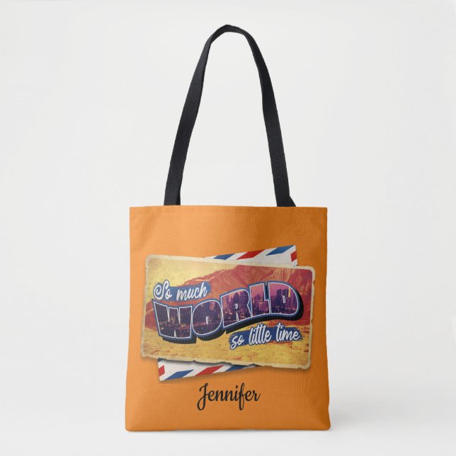 Wanderlust So Much World Illustration Tote Bag (Front)