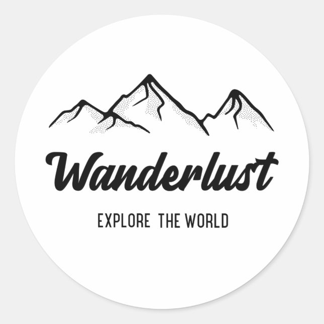 Wanderlust stickers round (Front)