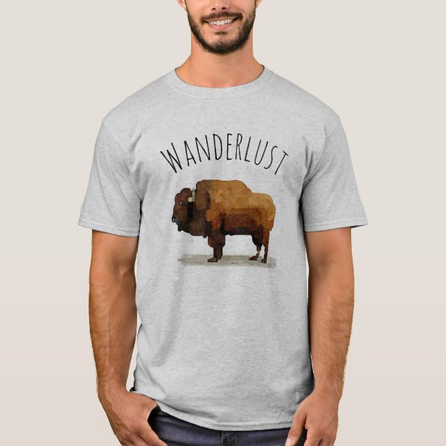 WANDERLUST T-Shirt: American Buffalo (Bison) T-Shirt (Front)