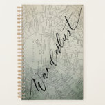 Wanderlust Teal Ombre Watercolor Adventure Map Planner<br><div class="desc">Wanderlust Teal Ombre Watercolor Adventure Map Travel Design. With Pretty Fading Sepia to Aqua Blue Background, Vintage World Map Overlay, and Trendy Chic Brush Script Typography. Makes a great gift for family members, for her, Teens, Wife, Friends, and more. Custom planner! ~ Check my shop to see the entire Office...</div>