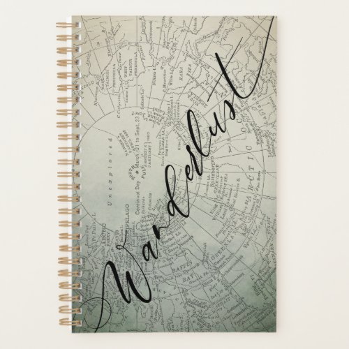 Wanderlust Teal Ombre Watercolor Adventure Map Planner