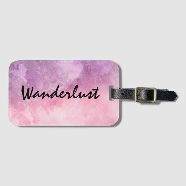Wanderlust travel luggage tag (Front Horizontal)