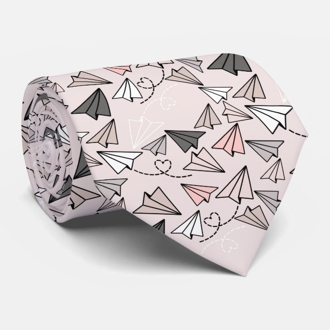 Wanderlust Travel Pattern Neck Tie (Rolled)