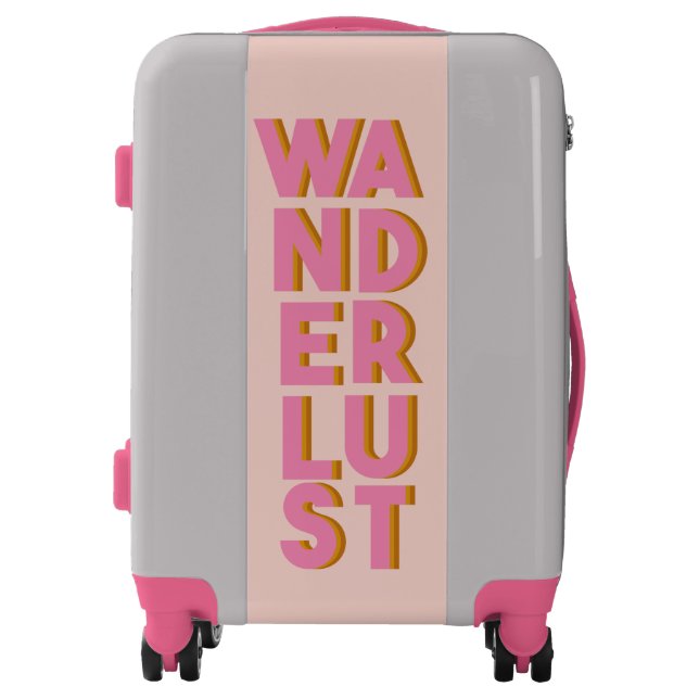 Wanderlust Unique Pink Orange Adventure Travel  Luggage (Front)