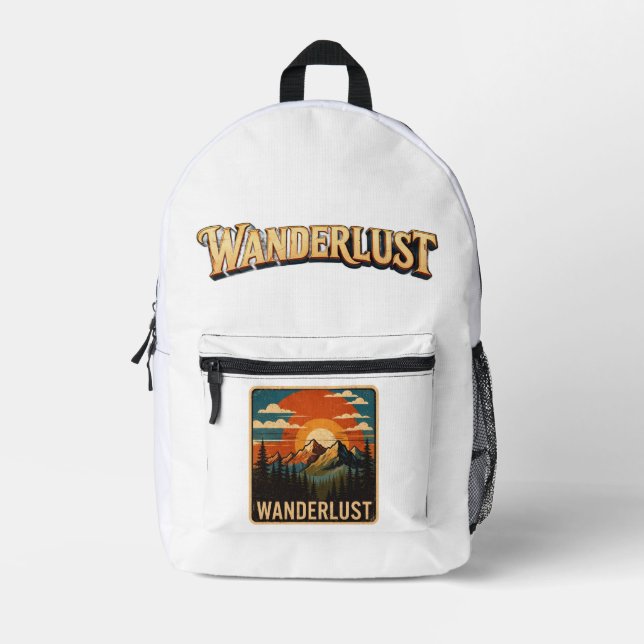 Wanderlust Vintage Mountain Backpack (Front)