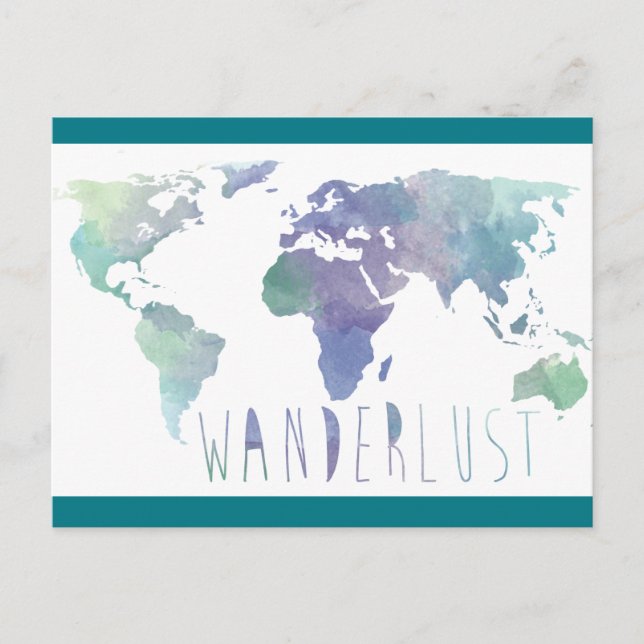 Wanderlust Watercolor Post Card (Front)