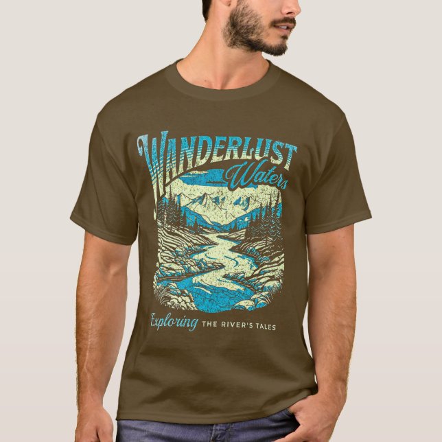 Wanderlust Waters Men's Basic T-Shirt (Front)