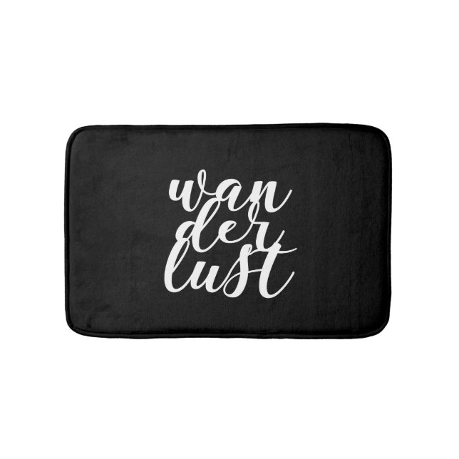 Wanderlust white font bath mat (Front)