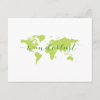 Wanderlust, world map postcard