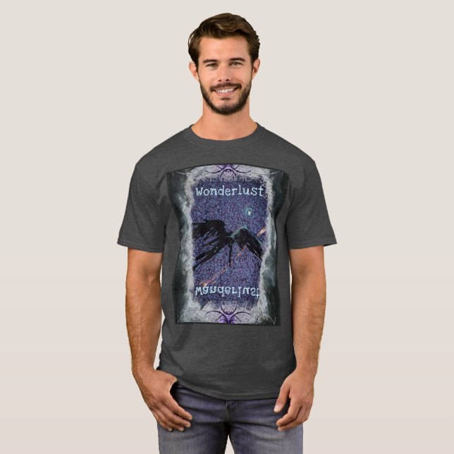 WanderlustWonderlust winged figure flying in space T-Shirt (Front Full)
