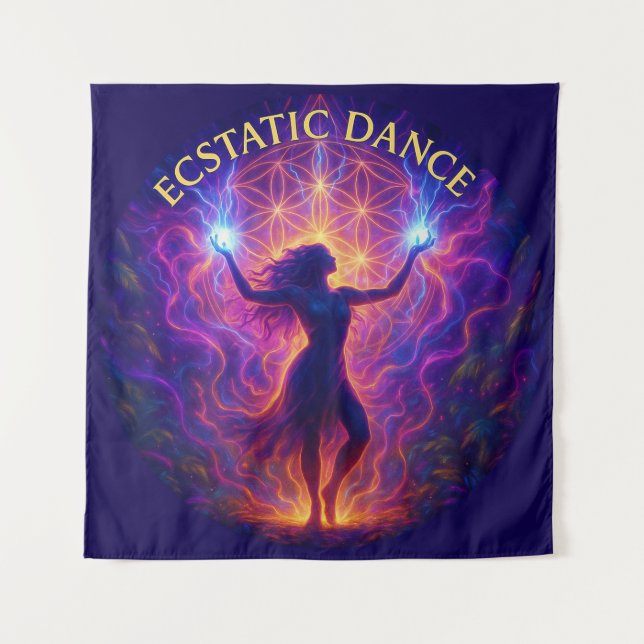 Wandkleed Ecstatic Dance – Energie & Beweging Tapestry (Front)
